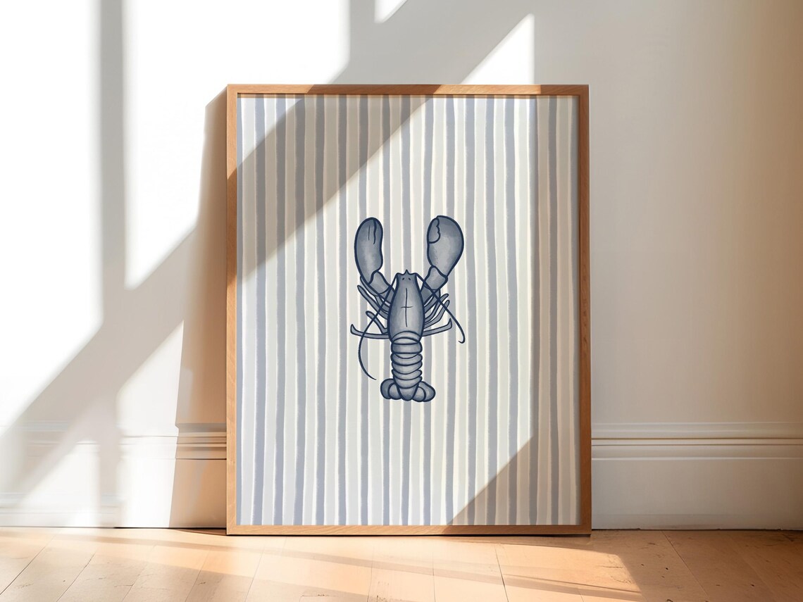 Lobster Art Print, Coastal Cowgirl Beach Decor