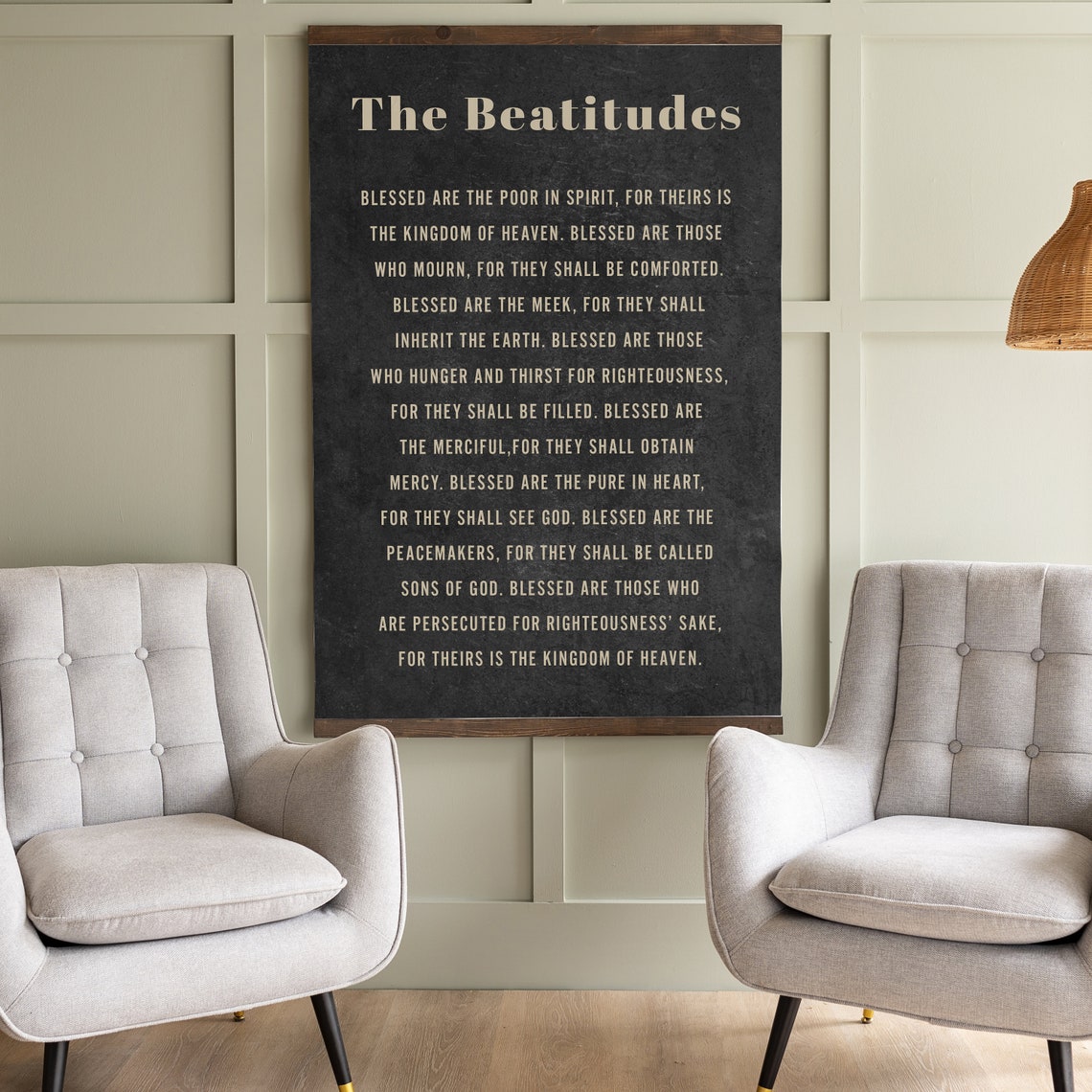 The Beatitudes Sign Large Scripture Art Bible Verse Sign Scripture Tapestry 181 - Image 3