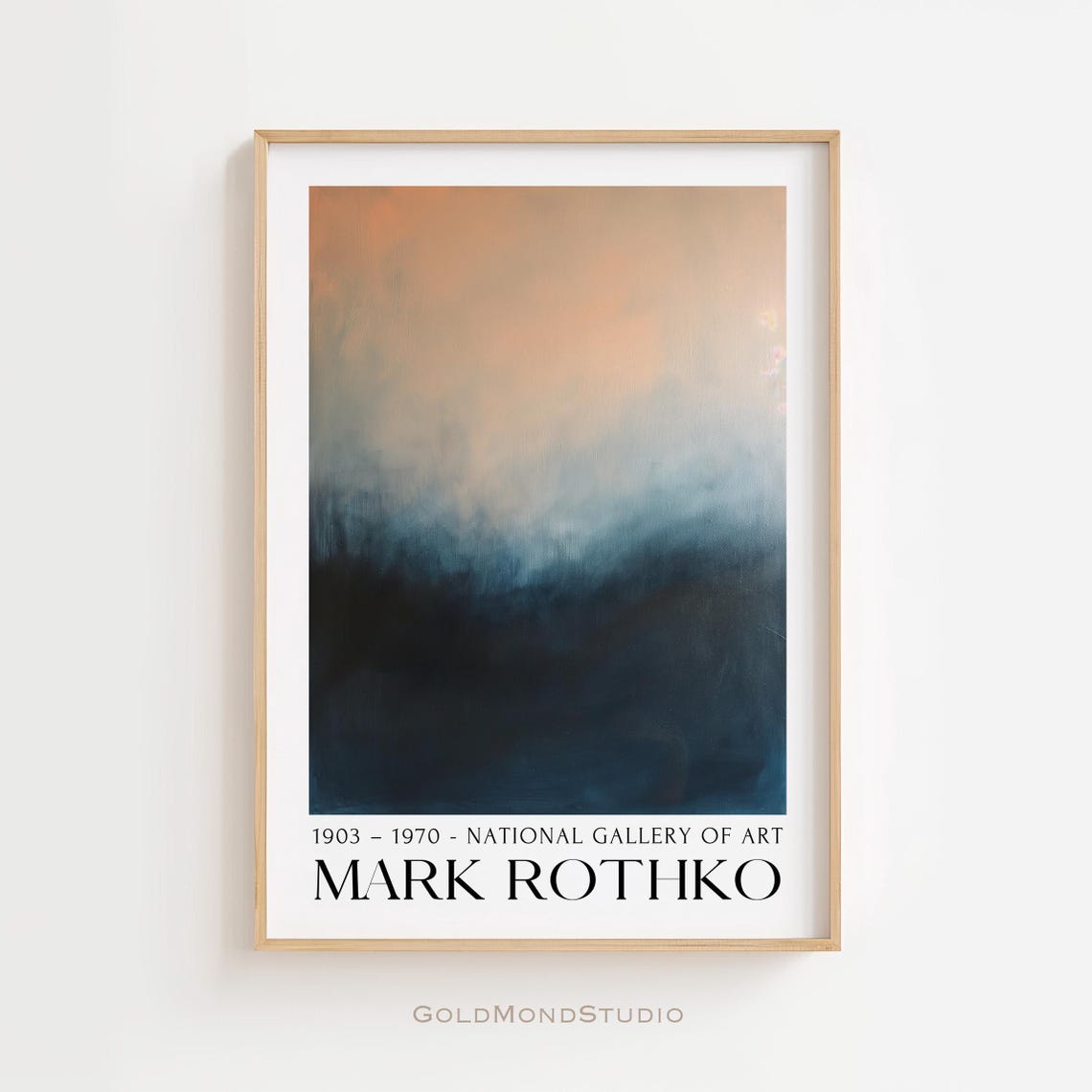 Mark Rothko Peach to Deep Navy Gradient Art Exhibition Poster