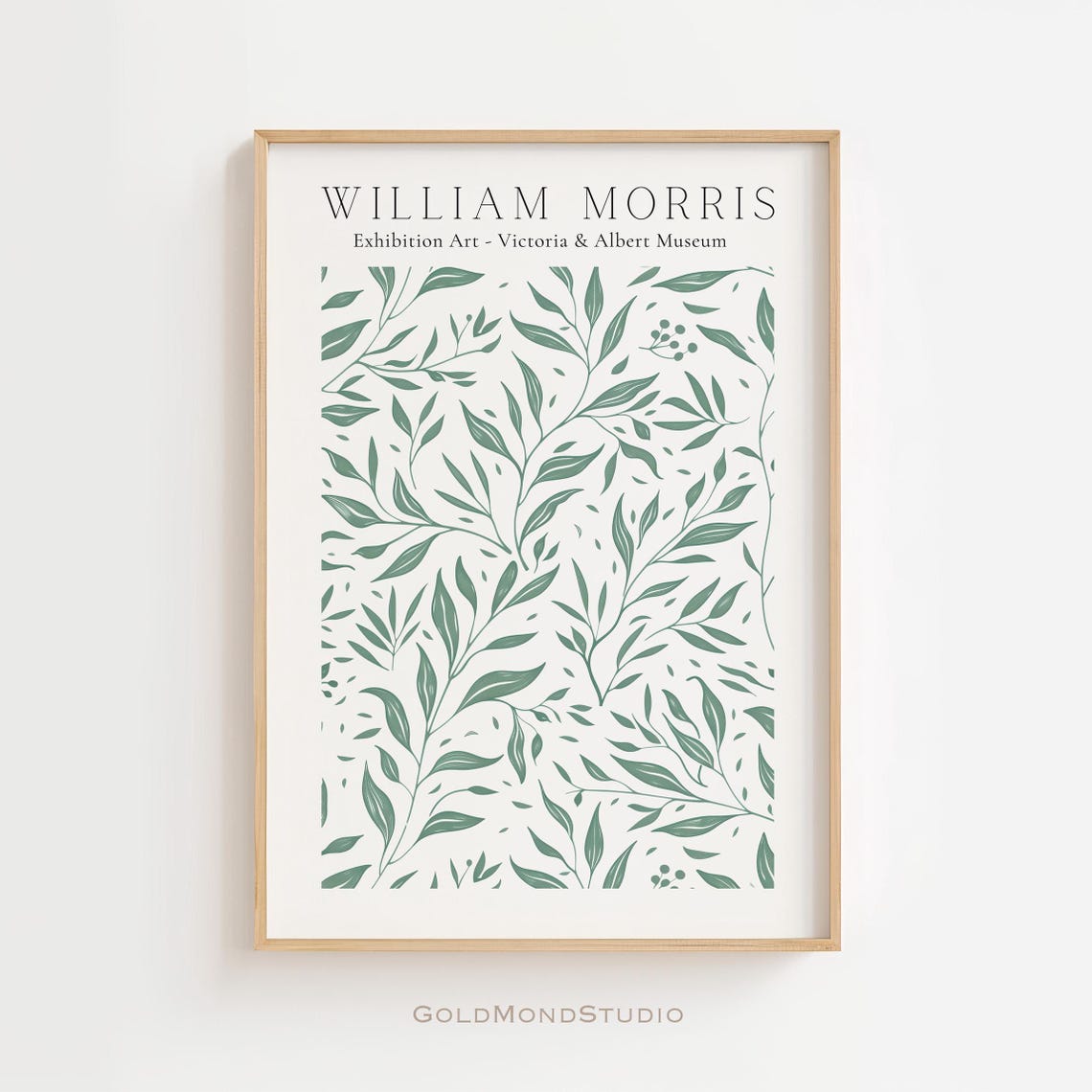 William Morris Green Botanical Sprig Victoria and Albert Museum Poster