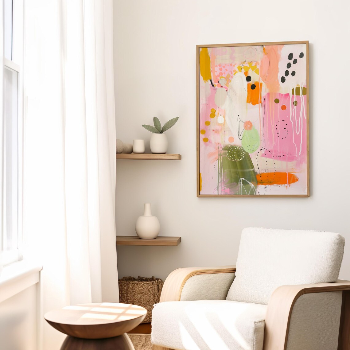 Modern Abstract Art, Minimalist Living Room Print - Image 3