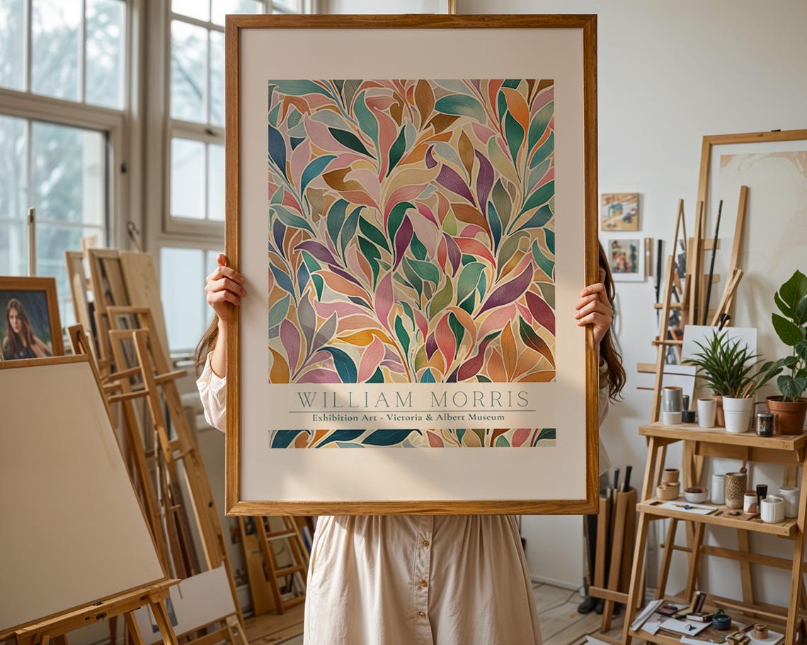 William Morris Multicolor Leaves Victoria and Albert Museum Poster - Image 3