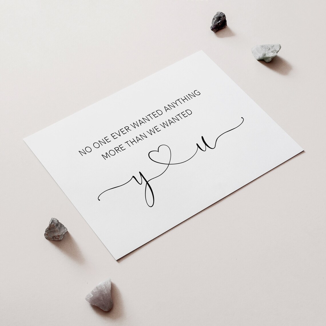 No One Ever Wanted Anything More Than We Wanted You Heart Wall Art - Image 2