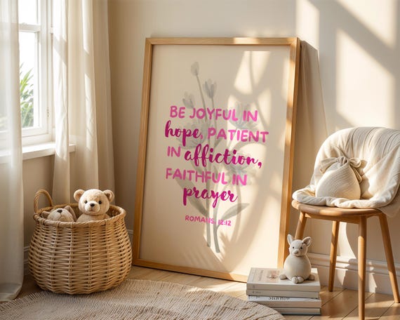 Romans 12:12 Bible Verse, Faith Poster
