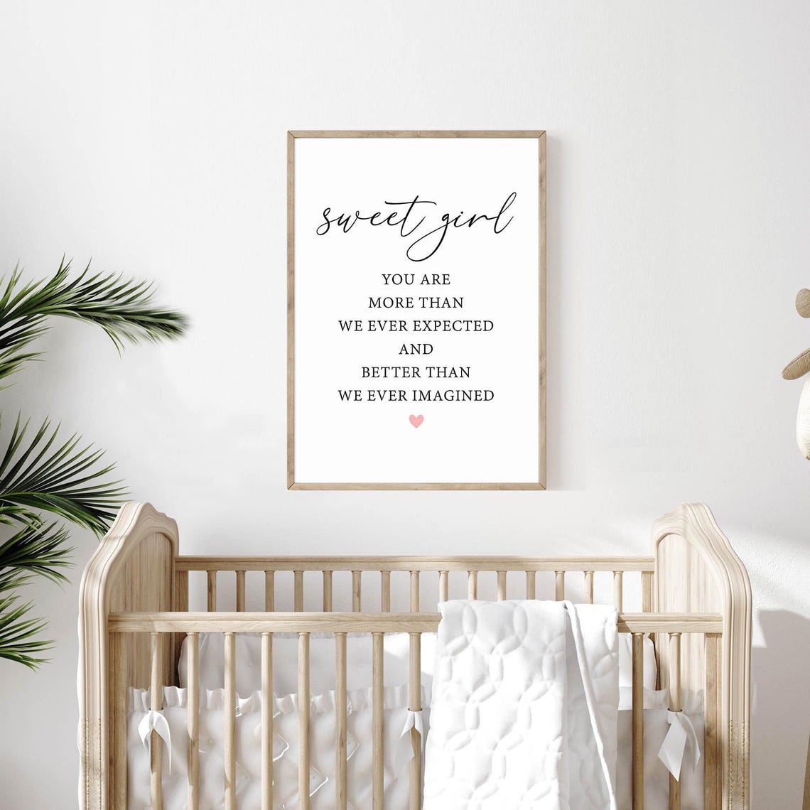 Sweet Girl You Are More Than We Ever Expected Girl Nursery Print Nursery Wall Art Toddler Room Wall Above Crib Sign Girl Prints - Image 3