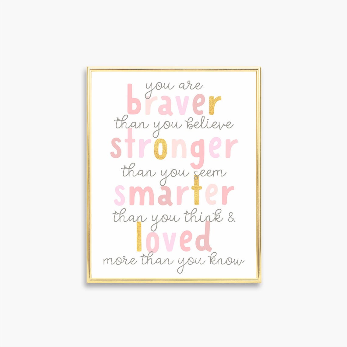 Winnie The Pooh Quote You Are Braver Than You Believe Stronger Than You Seem Girl Nursery Print Baby Girl Wall Art Toddler Girl - Image 3