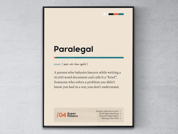 Paralegal Funny Dictionary Definition Super Powers Thank You Poster