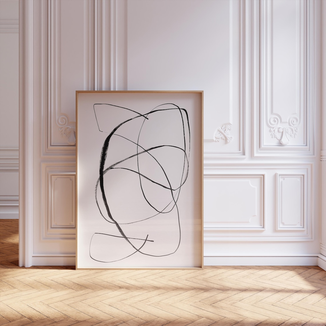 Minimalist Line Art Poster, Scandinavian Abstract Design