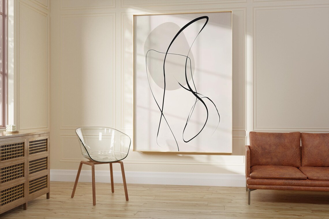 Neutral Art Line Drawing, Scandinavian Minimalist Art Print - Image 2