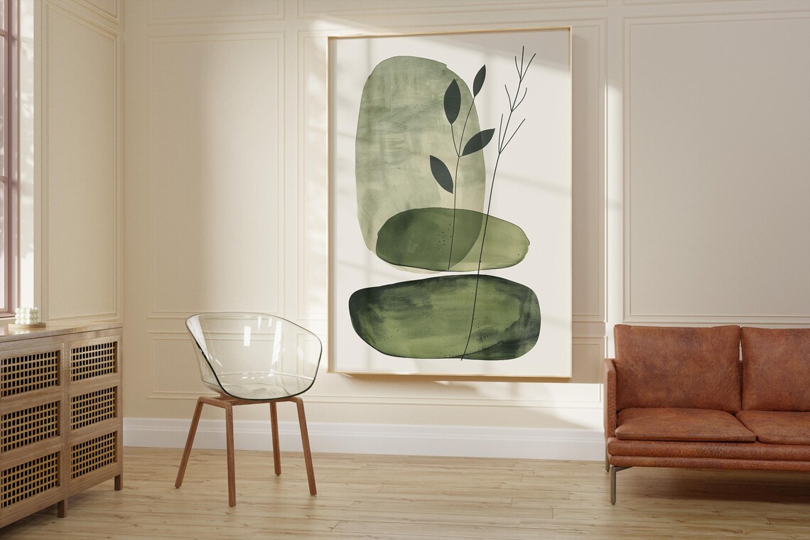 Minimalist Botanical Print, Scandinavian Flower Art - Image 2