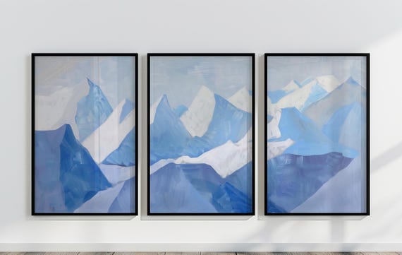 Mountain Landscape Art Print Set Henri Matisse Style Modern Wall Decor