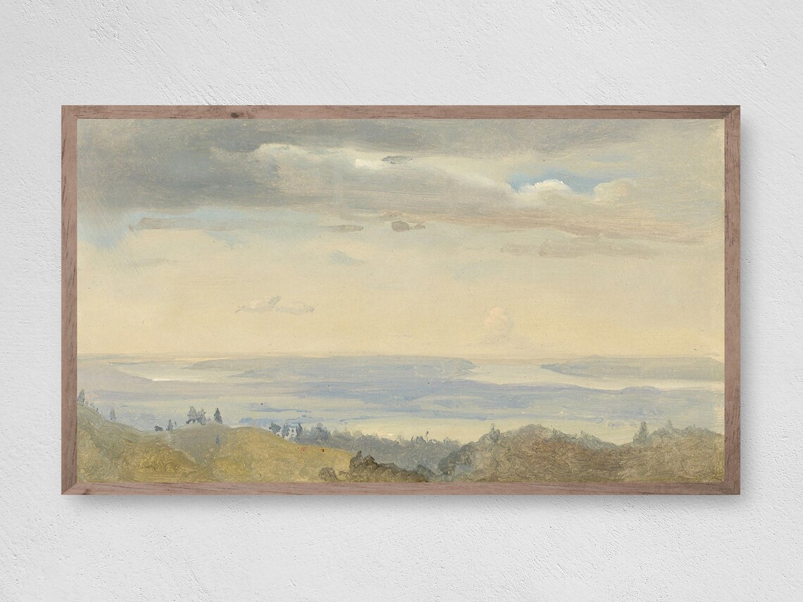Ocean View Painting Art Print, Coastal Decor