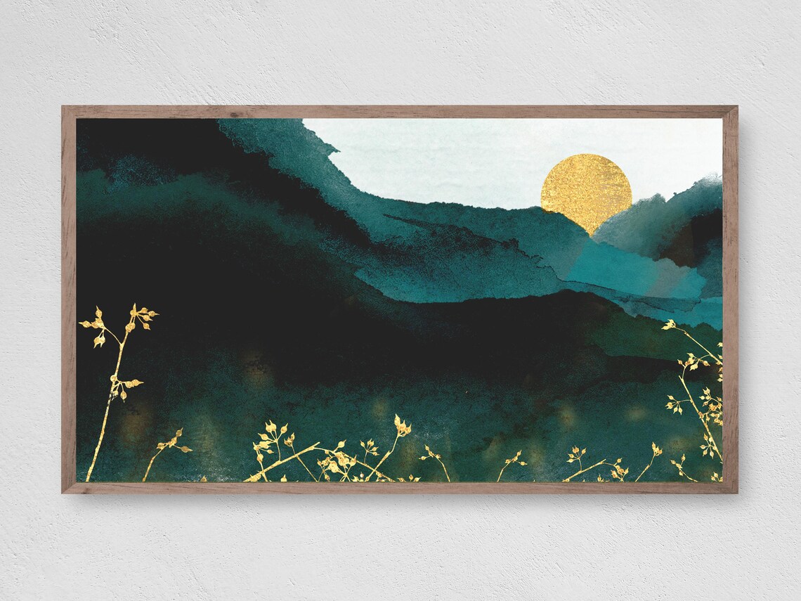 Mountain Sunrise Art Print, Abstract Nature Decor