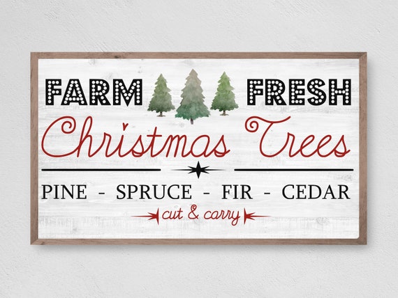 Christmas Farm Fresh Trees Art Print, Winter Holiday