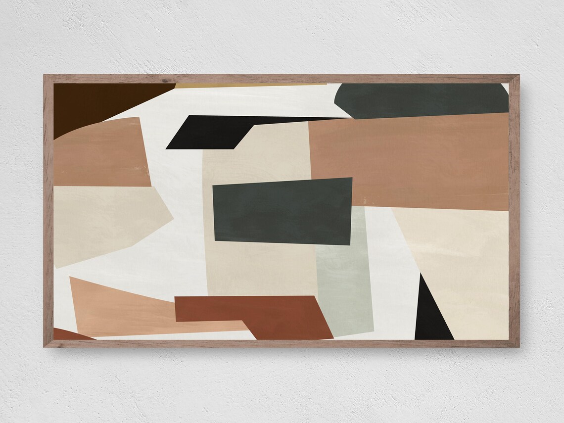 Earthy Tones Mosaic Art, Abstract Modern Art Print
