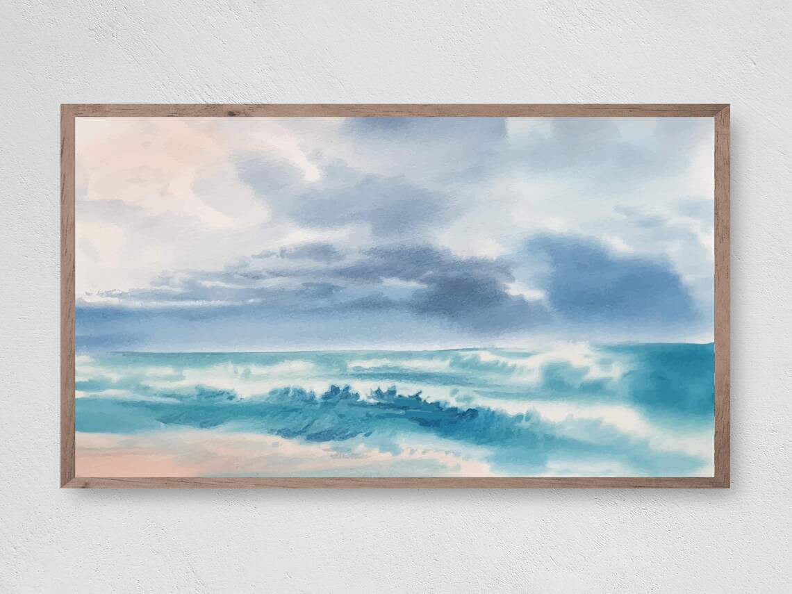 Ocean Beauty Watercolor Beach Art Print, Coastal Decor