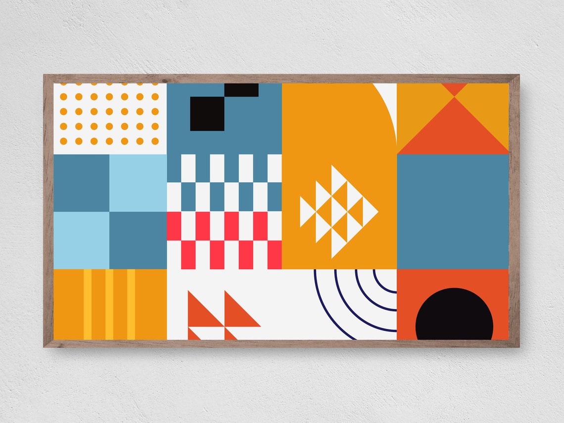 Frame Tv Art Bright And Bold Geometric Art Art Tv Frame Frame Tv Lg Tv Art