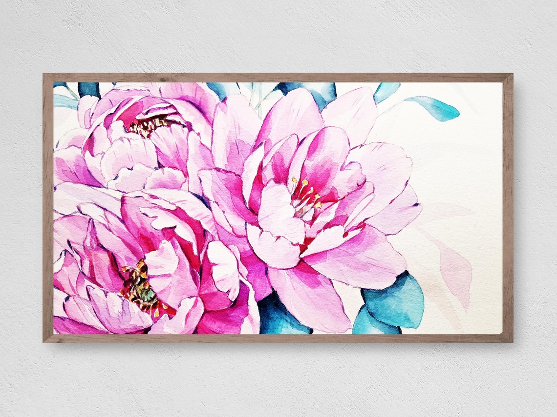 Vibrant Peony Flowers Art Print