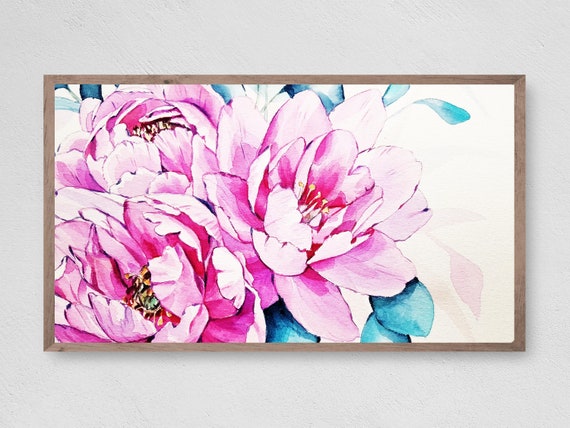 Vibrant Peony Flowers Art Print