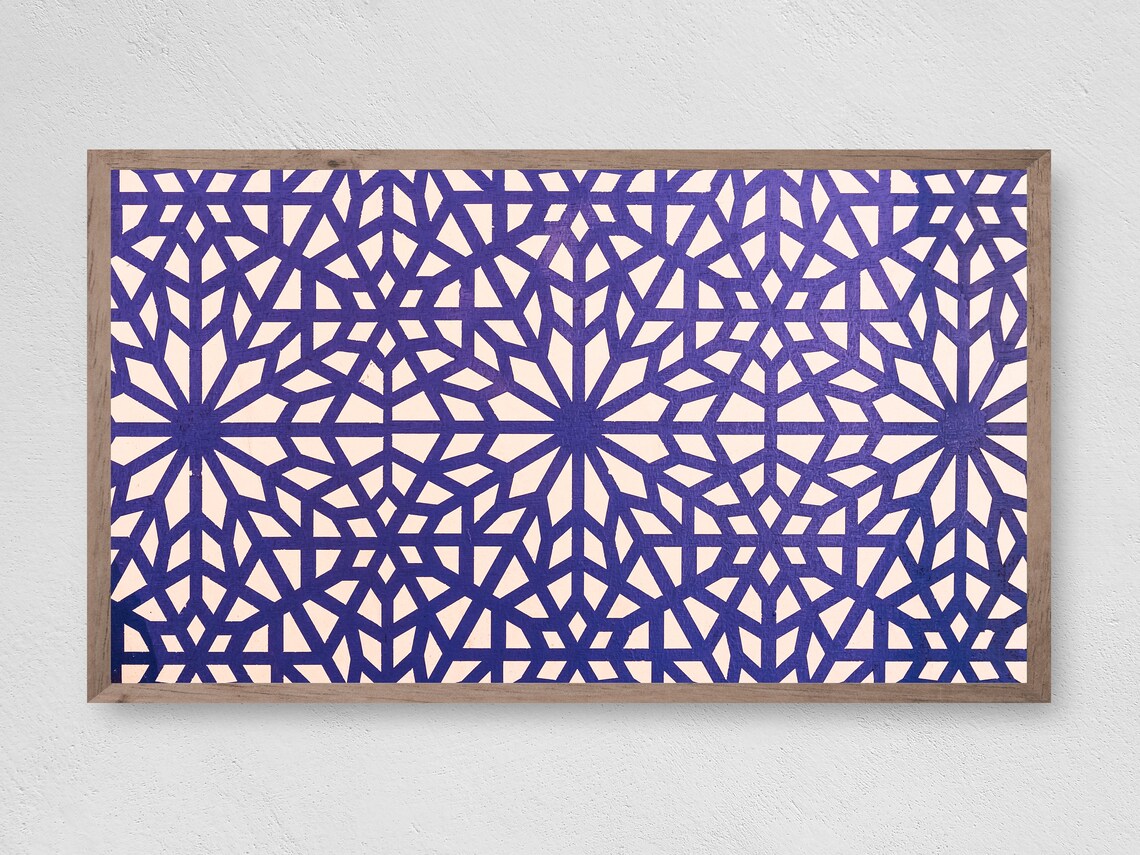 Blue And White Moroccan Pattern Art Print
