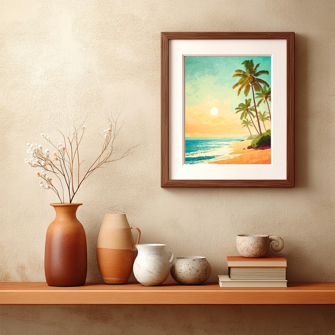 Tropical Beach Landscape Scenery Art Print Wall Deco Watercolor - Image 4