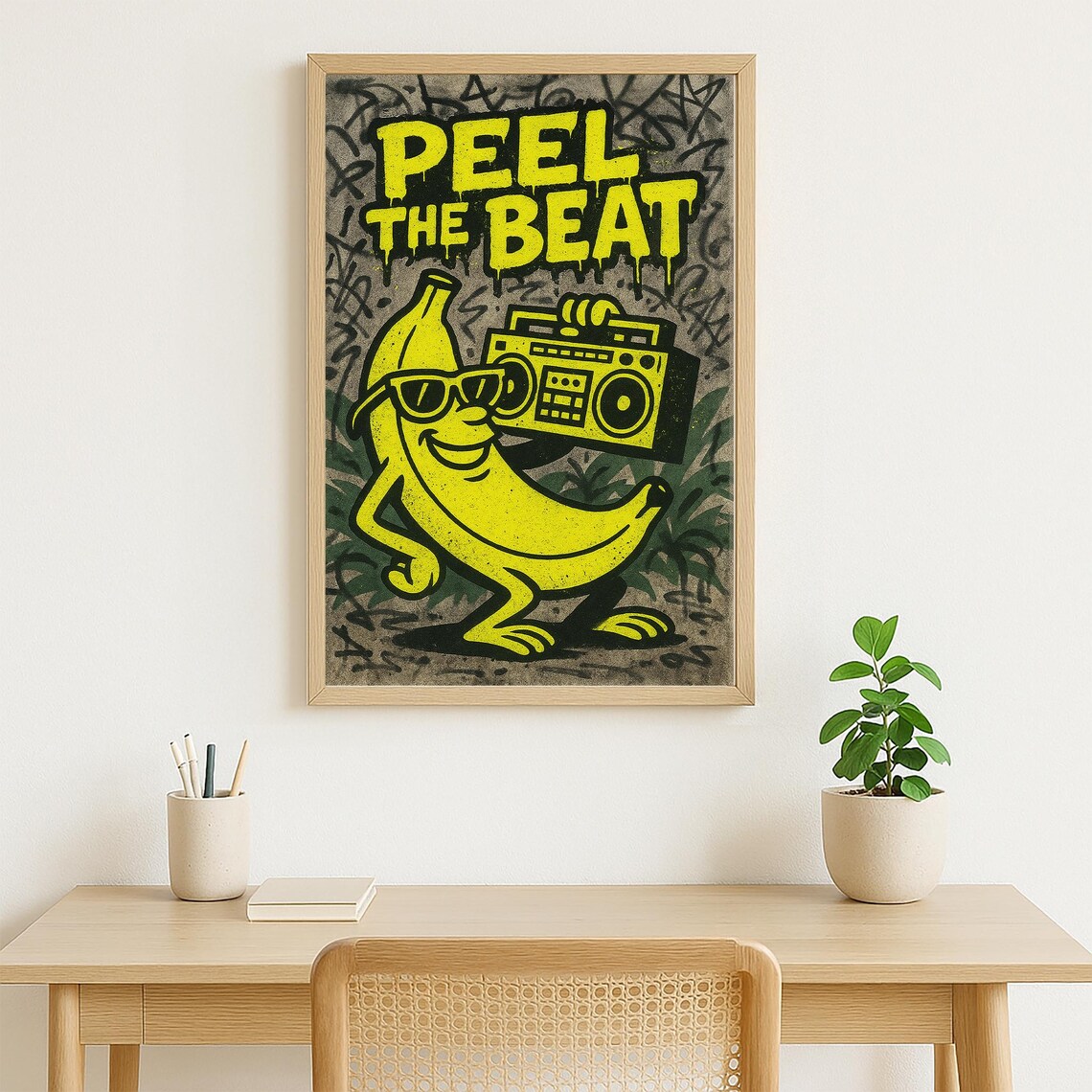 Peel the Beat Graffiti Banana Boombox Funny Hip Hop Music Poster - Image 5