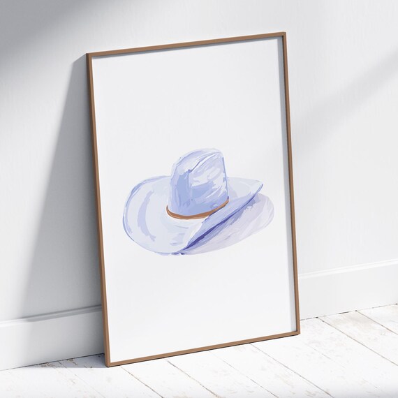 Light Purple Cowgirl Hat Watercolor Western Preppy Wall Poster