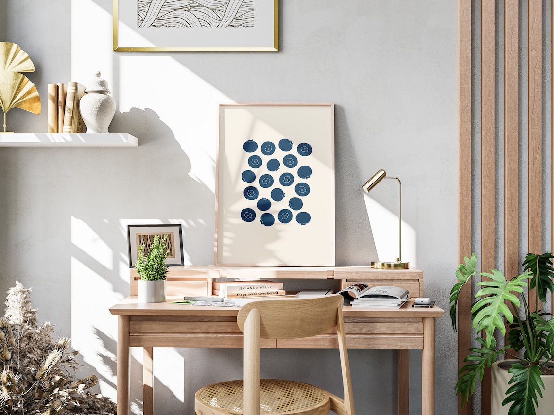 Blueberries Art Print, Kitchen Wall Art Poster - Image 2