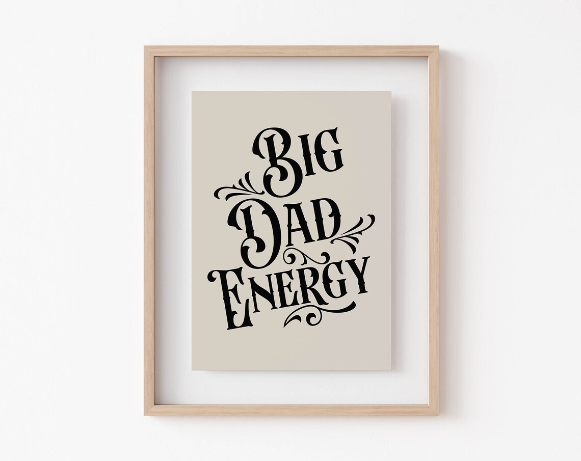Big Dad Energy Vintage Western Lettering Funny Gift For Dad Poster