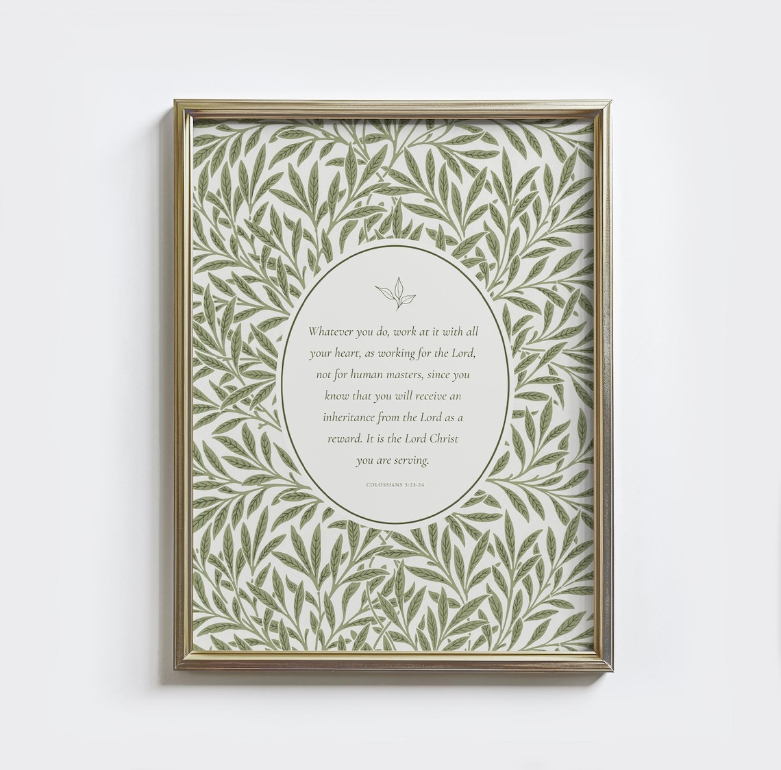 Colossians 323 Print Botanical Bible Verse Christian Wall Art Floral Decor