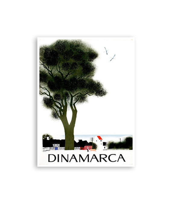 Denmark Art Denmark Travel Poster Print Danish Gift Zt573a
