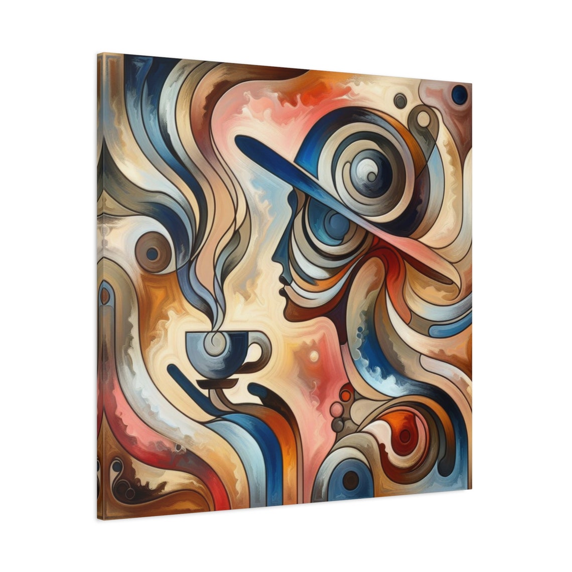 Coffee Time Wall Art Woman Drinking Coffee Art Modern Wall Decor Coffee Lover Gift Coffee Cup Wall Art Stretched 125 - Image 3