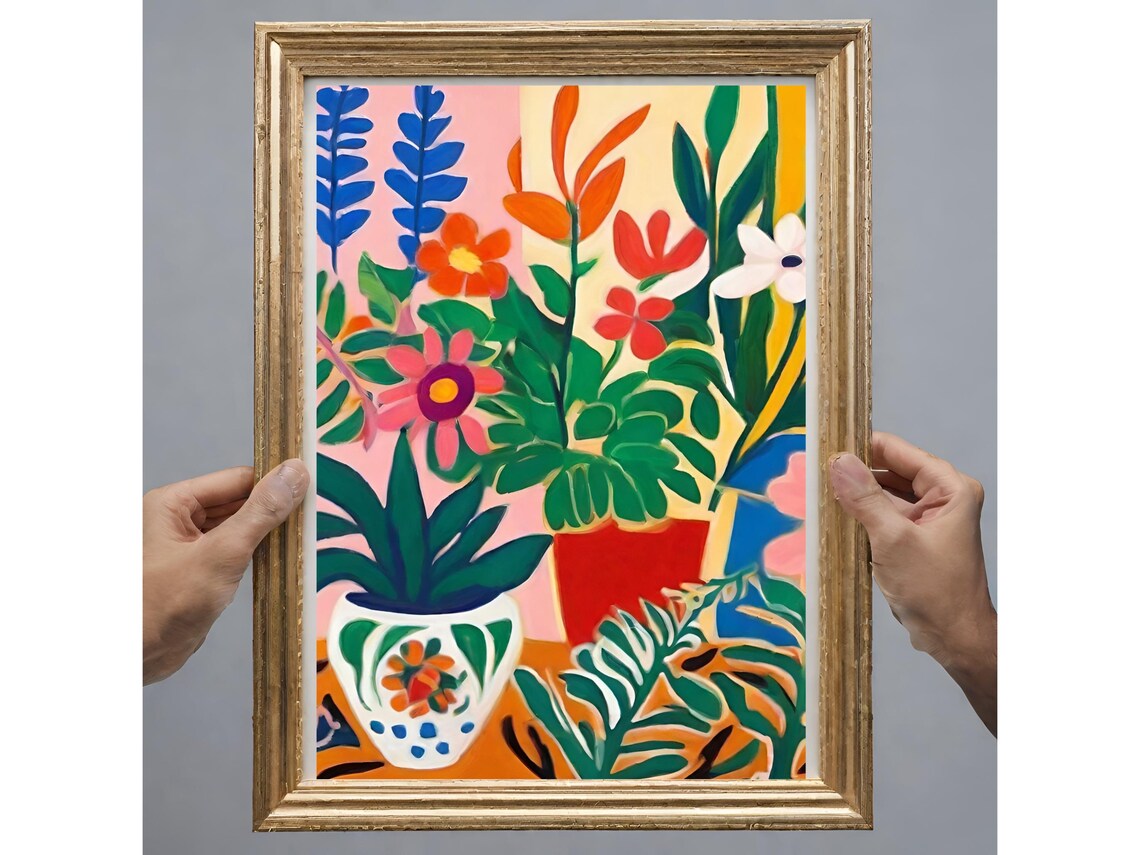 Matisse Style Bold Floral Still Life Colorful Bouquet Art Poster