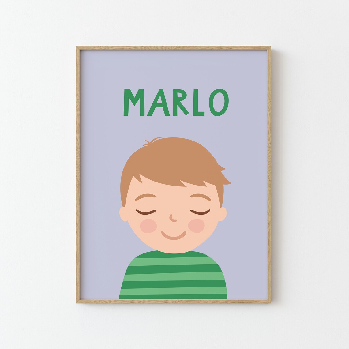Personalized Boy Portrait, Kids Room Art Print
