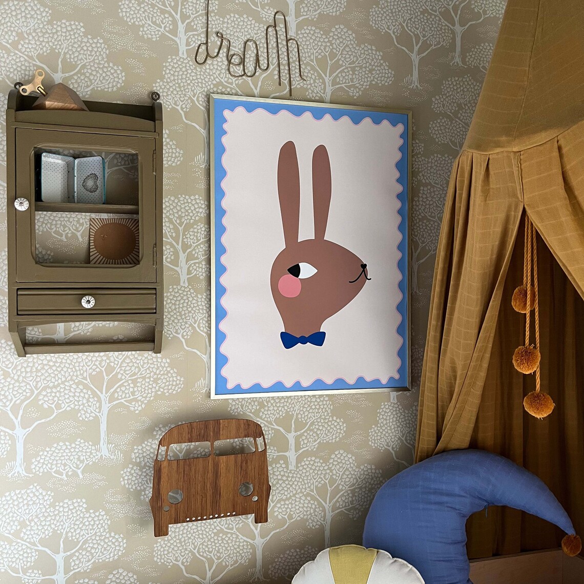 Mr Bunny Print Illustration Poster For Kids Room - Image 3