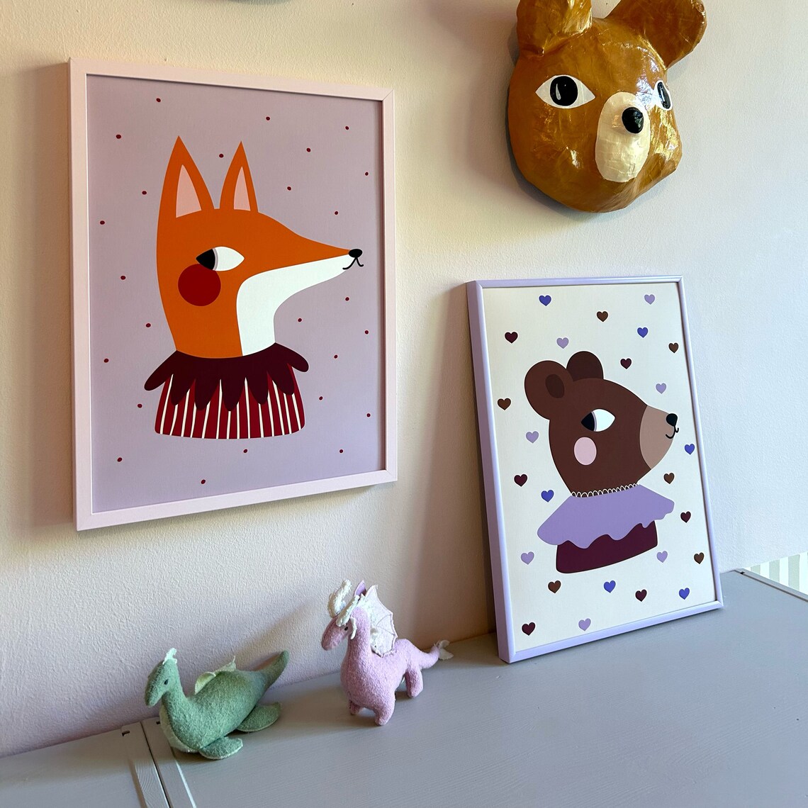 Berry Fox Print Illustration Poster, Kids Room Decor - Image 3