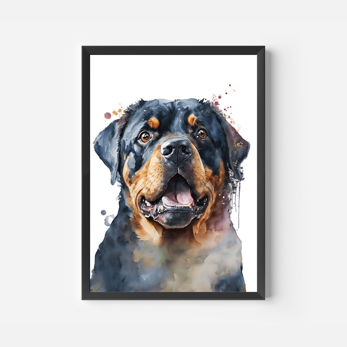 Rottweiler Dog Animal Print Watercolor Pet Decor Dog Portrait Print Dog Wall Art Animal Watercolor Poster - Image 2