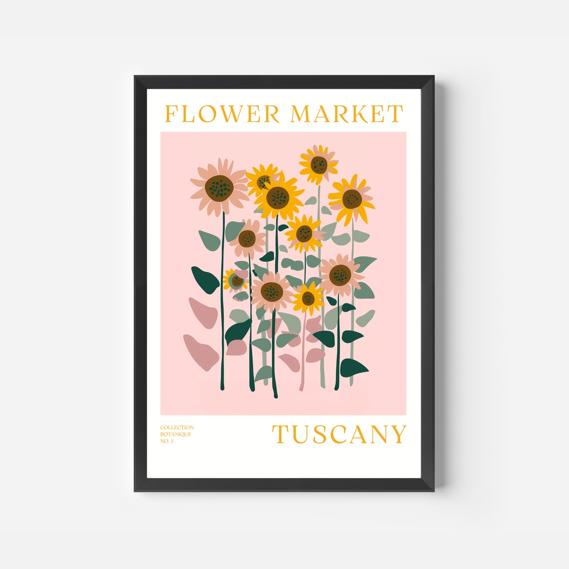 Tuscany Flower Market Sunflowers Retro Botanical Collection Art Poster - Image 2