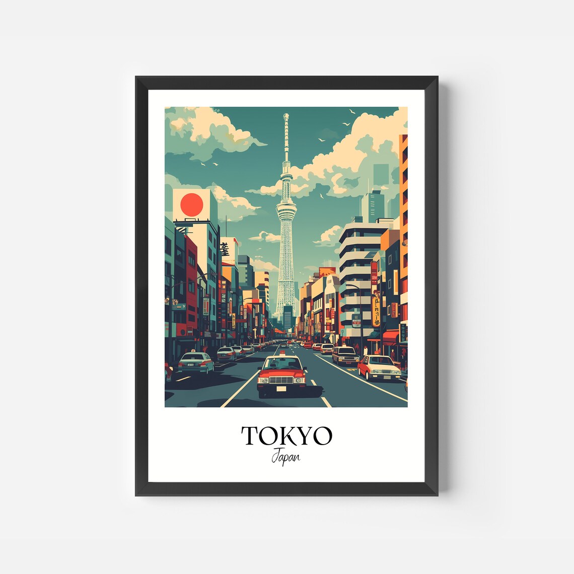 Tokyo Japan Skytree City Street Retro Vintage Travel Art Poster - Image 2