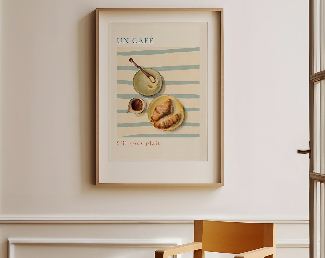 Croissant French Quote Minimalist Kitchen Art Print - Image 2