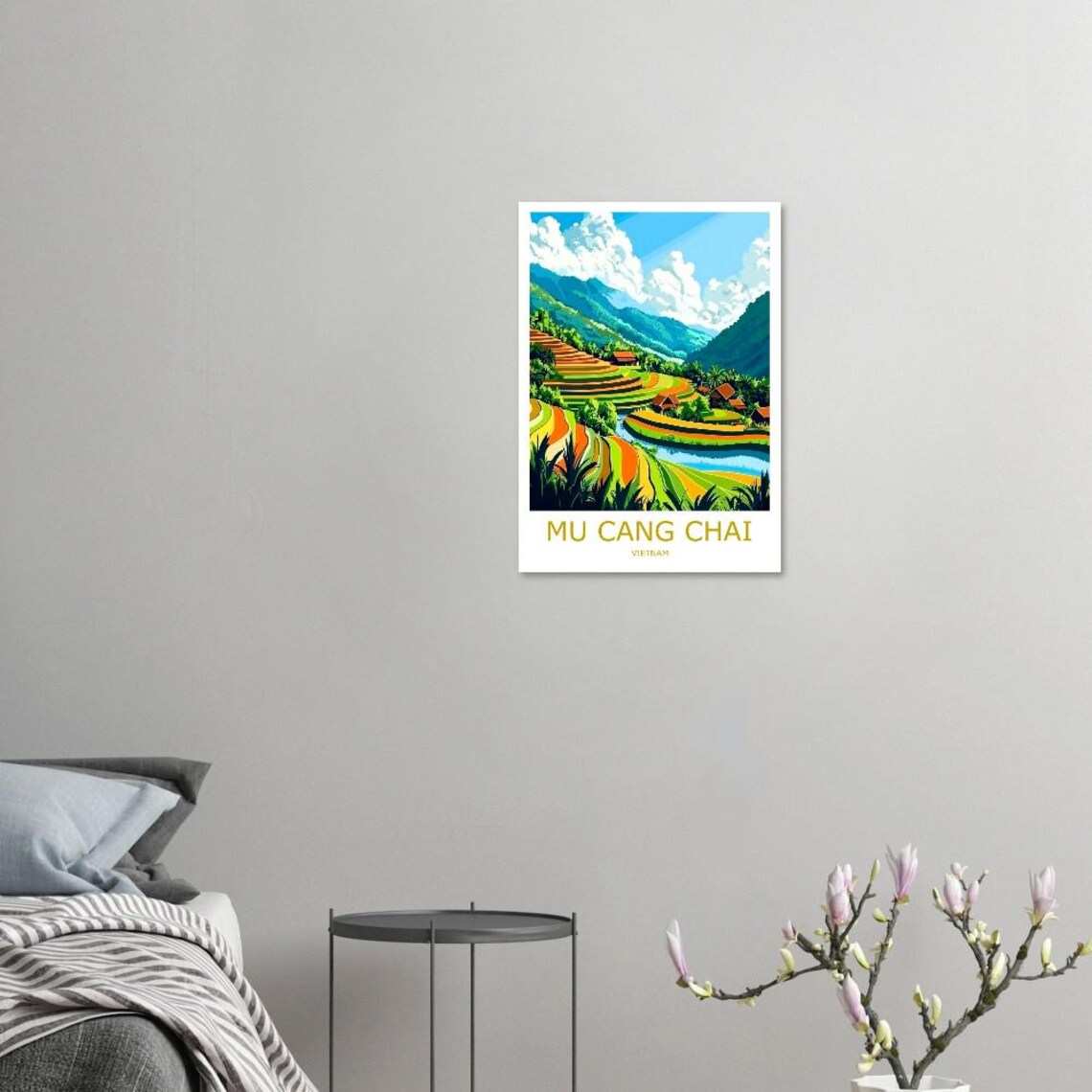 Mu Cang Chai Terraced Rice Fields Golden Harvest Vietnam Poster - Image 2