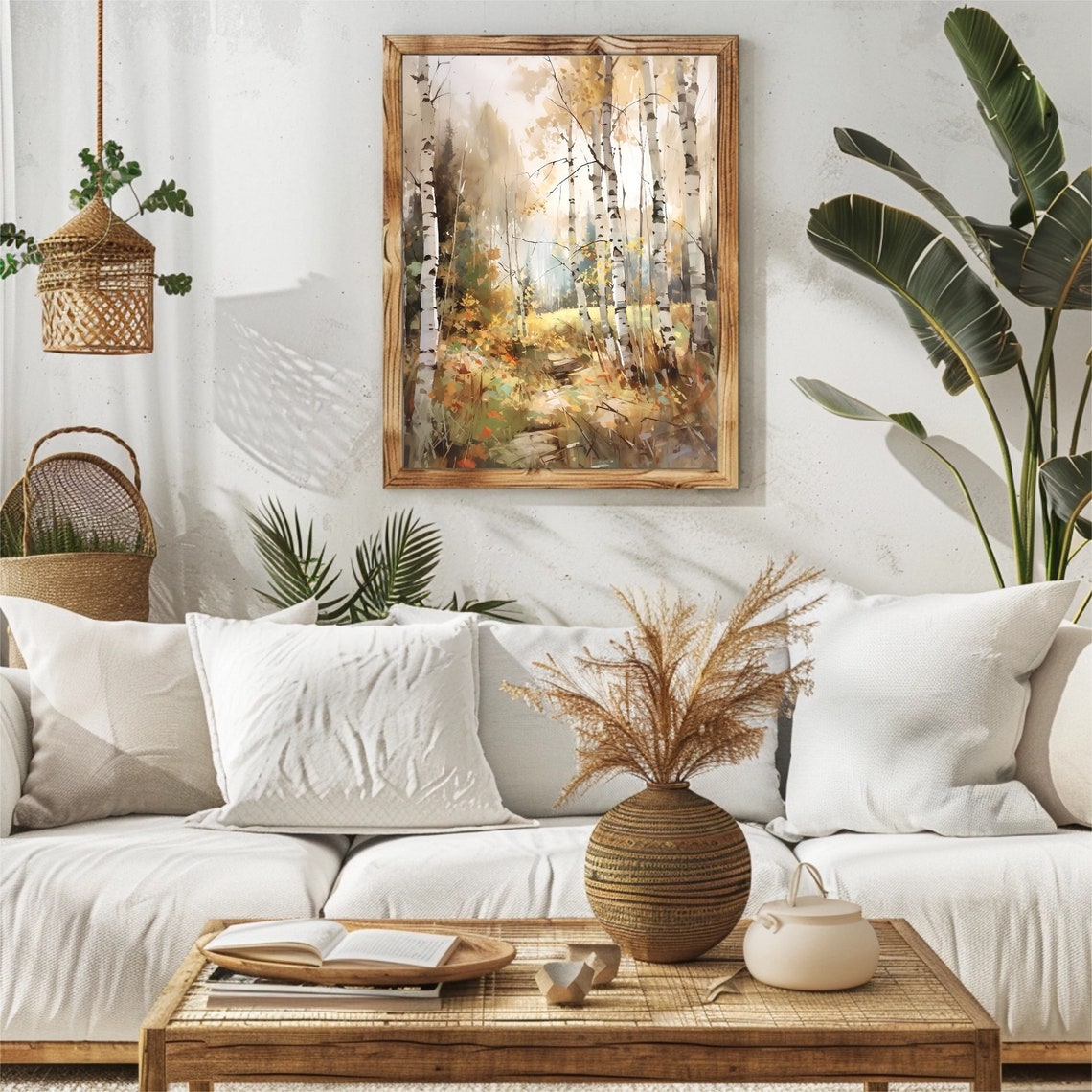 Watercolor Birch Tree Painting Art Print Home Decor Gift Idea - Image 2