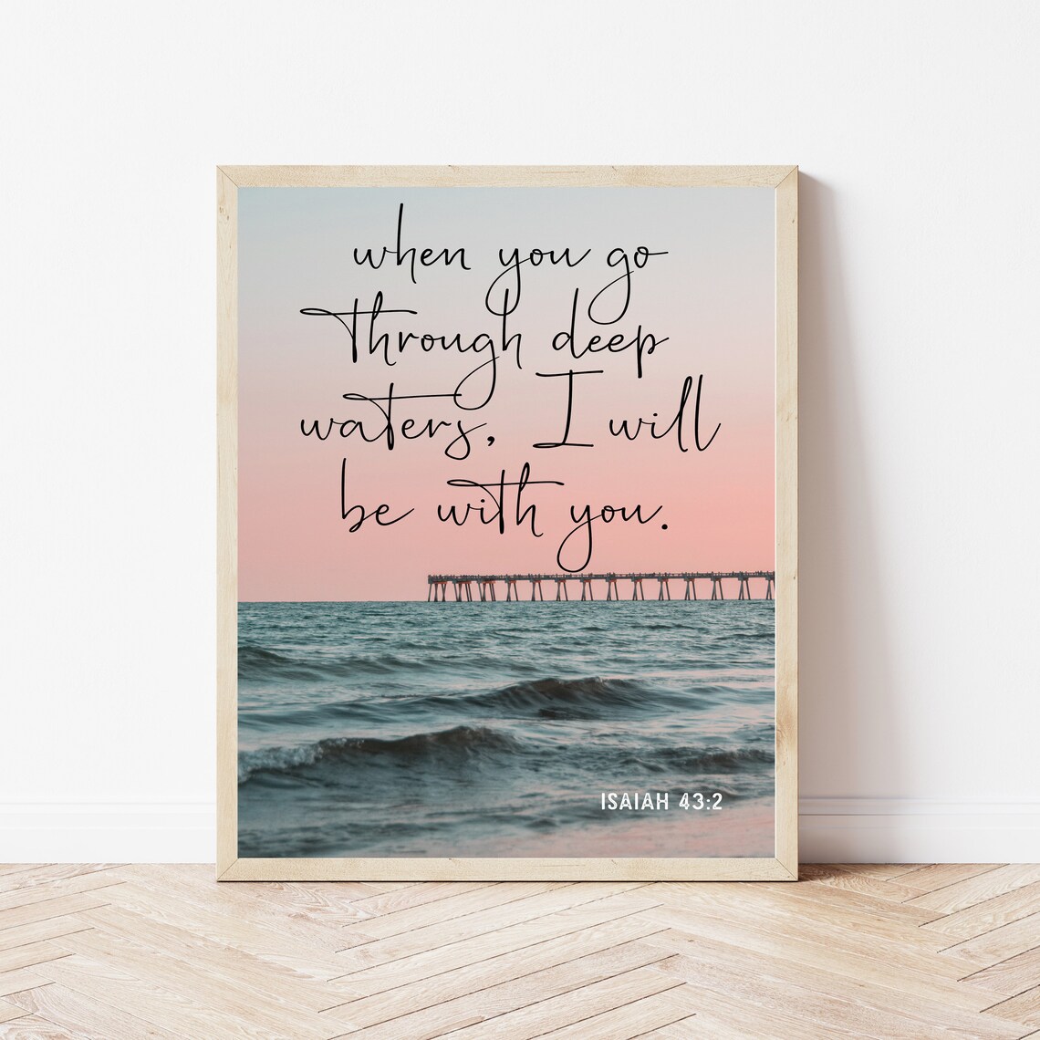 Bible Verse Sign, Isaiah 43 Christian Home Decor