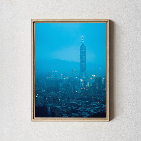 Taipei 101 Blue Hour Cityscape Photography Print