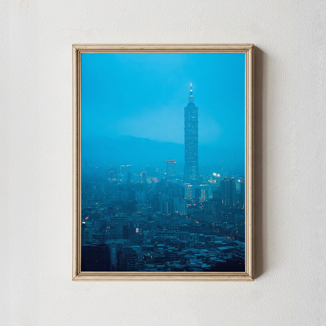 Taipei 101 Blue Hour Cityscape Photography Print