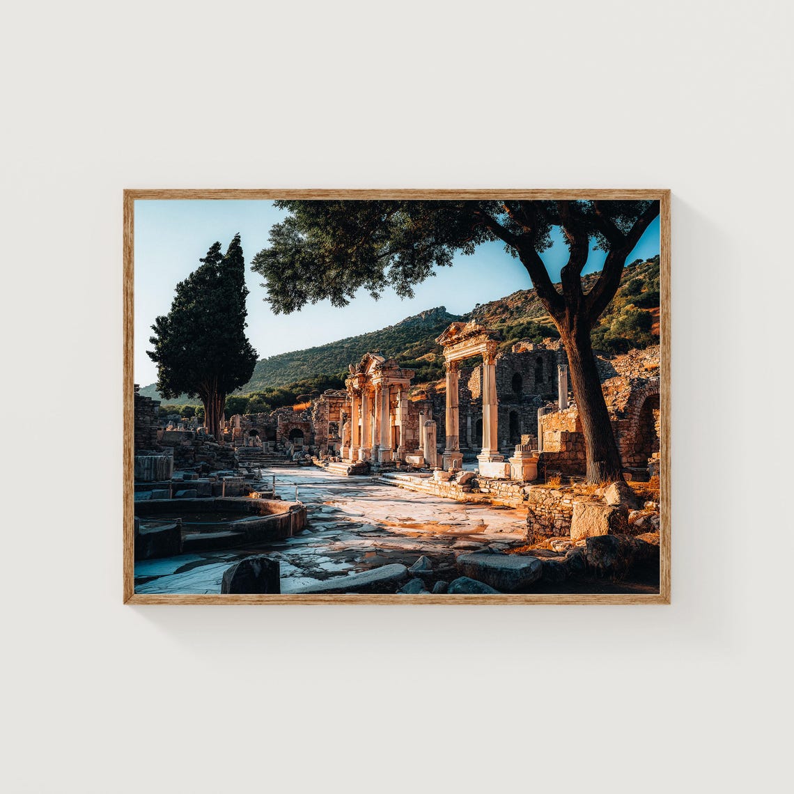 Ephesus Ancient Ruins Turkey Warm Light Architecture Fine Art Print