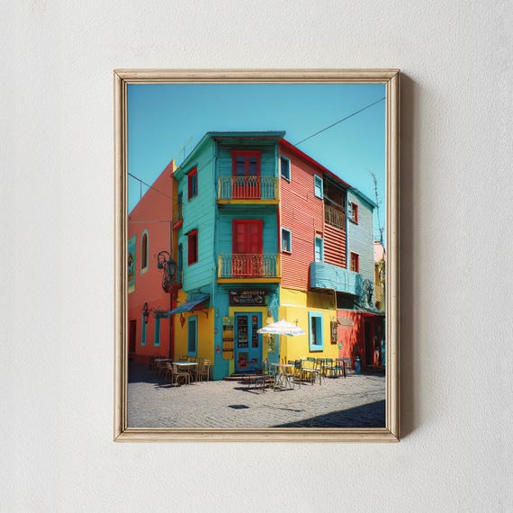 La Boca Art Print Argentina Travel Photography Colorful Houses