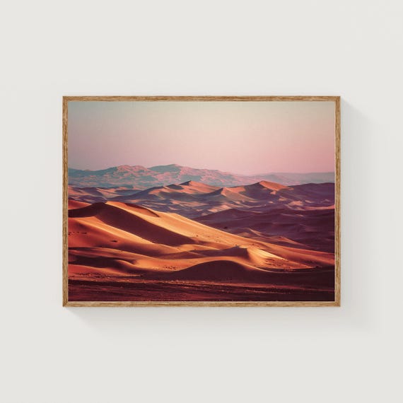 Sahara Desert Sunset Photo Golden Dunes Fine Art Print