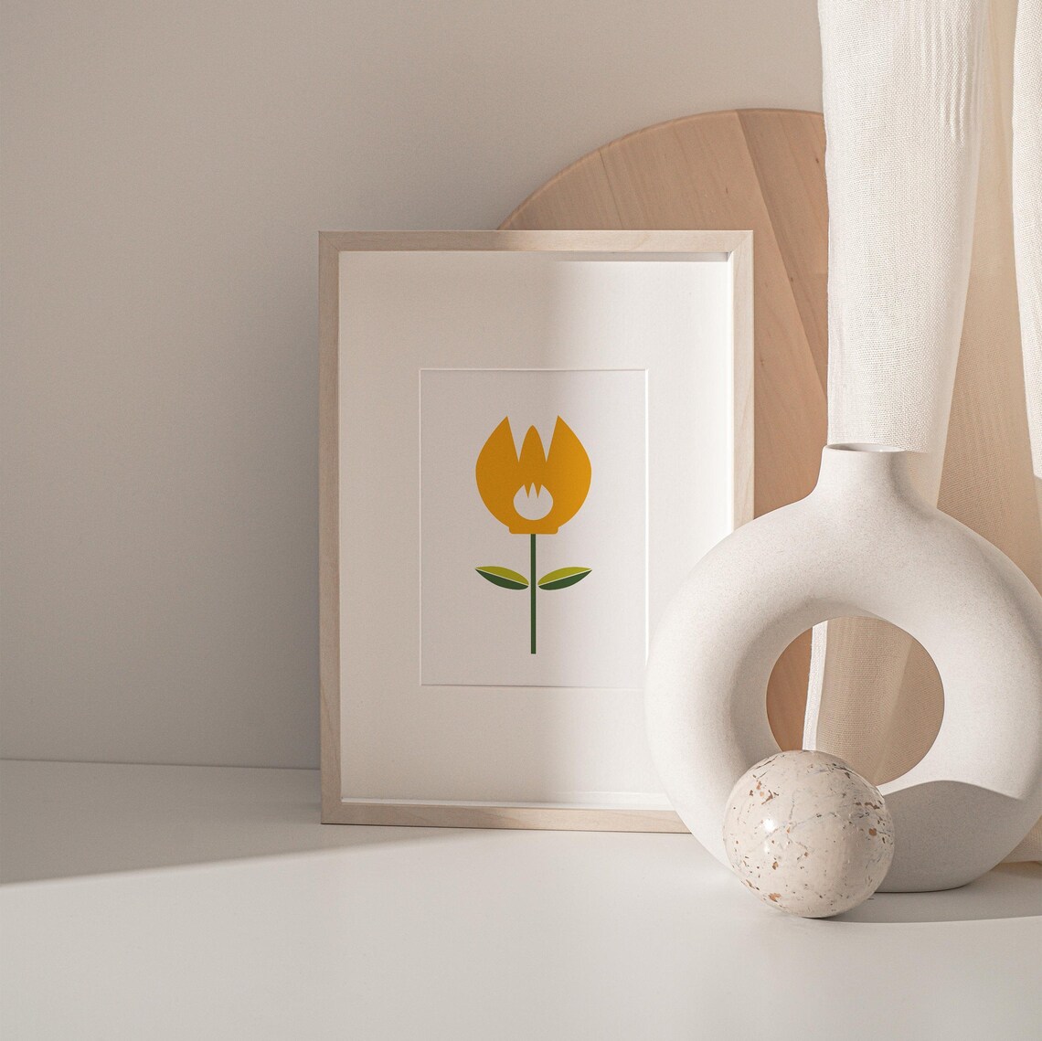 Minimalist Flower Print, Scandinavian Art Print - Image 3