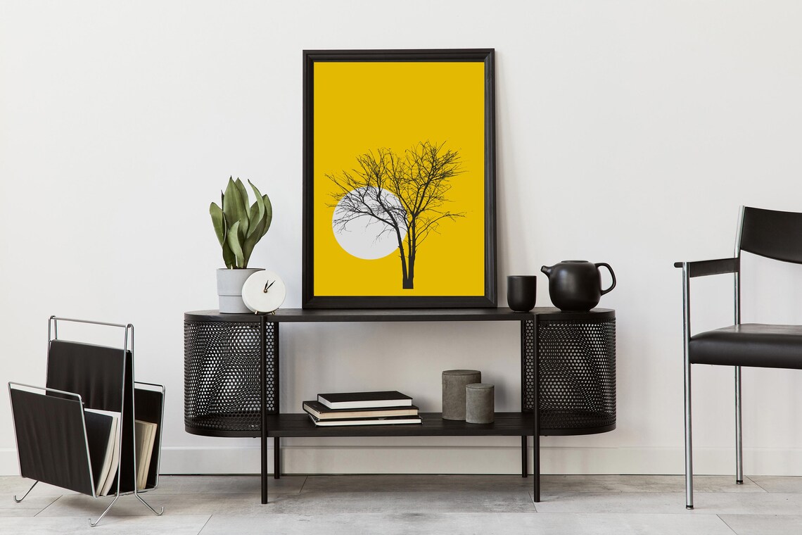 Yellow Tree Minimalist Art Print, Scandinavian - Image 3